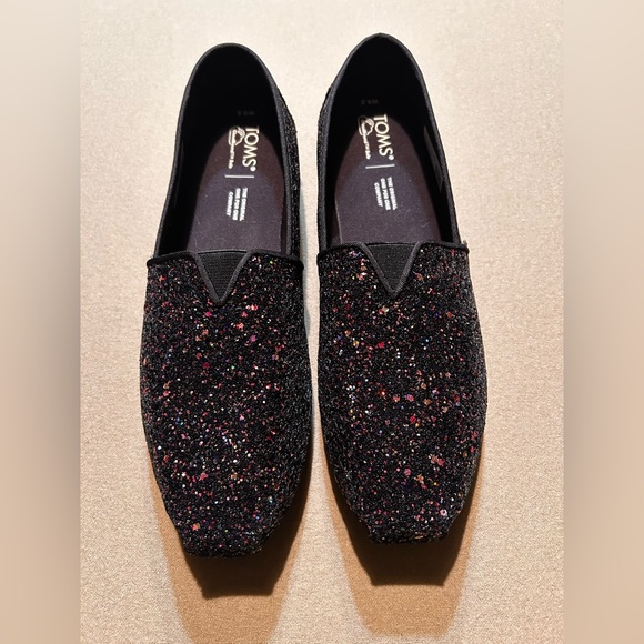 NWOT TOMS Women Alpargata Black Glitter shoes size 9.5 with CloudBound Sole - Picture 5 of 5